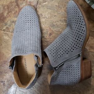 Lucky brand gray booties with double side zipper